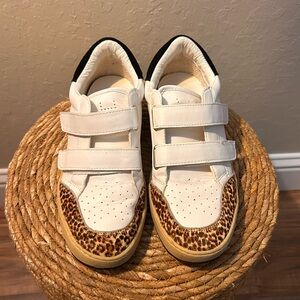 Vintage Havana White Leather Leopard Sneakers